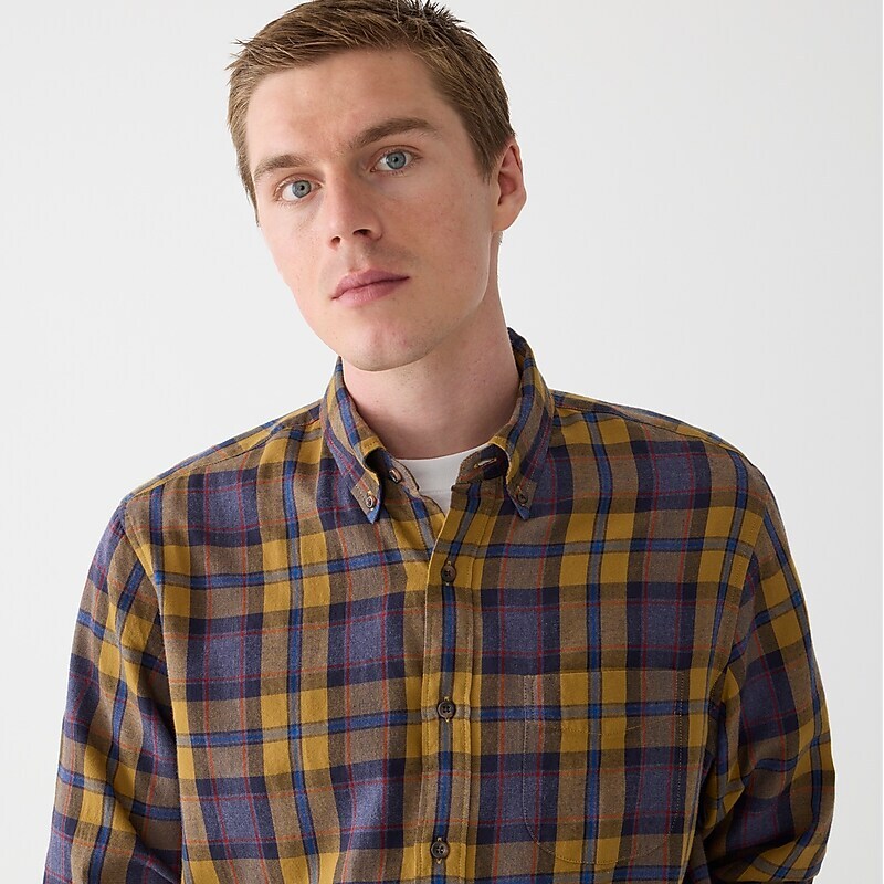 Edgar Yellow Purple J.Crew Brushed twill shirt | J.Crew Factory | NZJOB1374