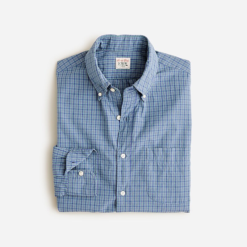 Edmond Blue Green J.Crew Secret Wash cotton poplin shirt | J.Crew Factory | VDJOM4279