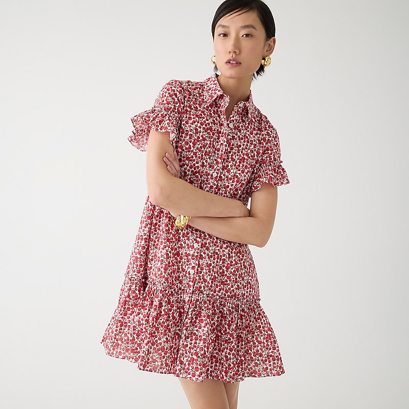 Elizas Red J.Crew Amelia shirtdress in Liberty® Eliza\'s Red fabric | J.Crew Factory | VJQPE2678