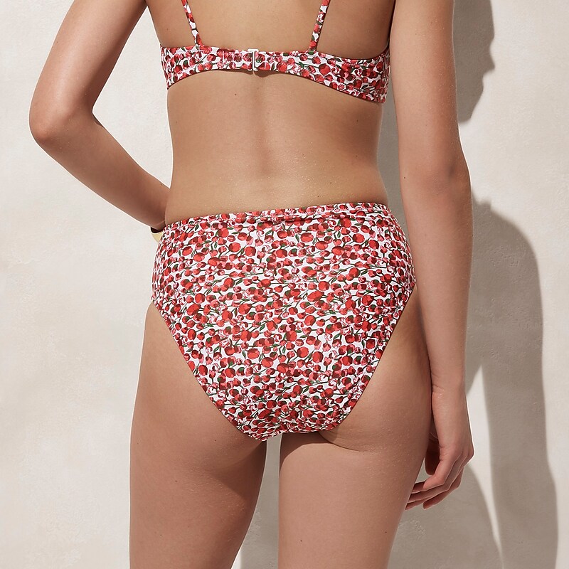 Elizas Red J.Crew High-rise full-coverage bikini bottom in Liberty® Eliza's Red fabric | J.Crew Factory | PRUWX0176