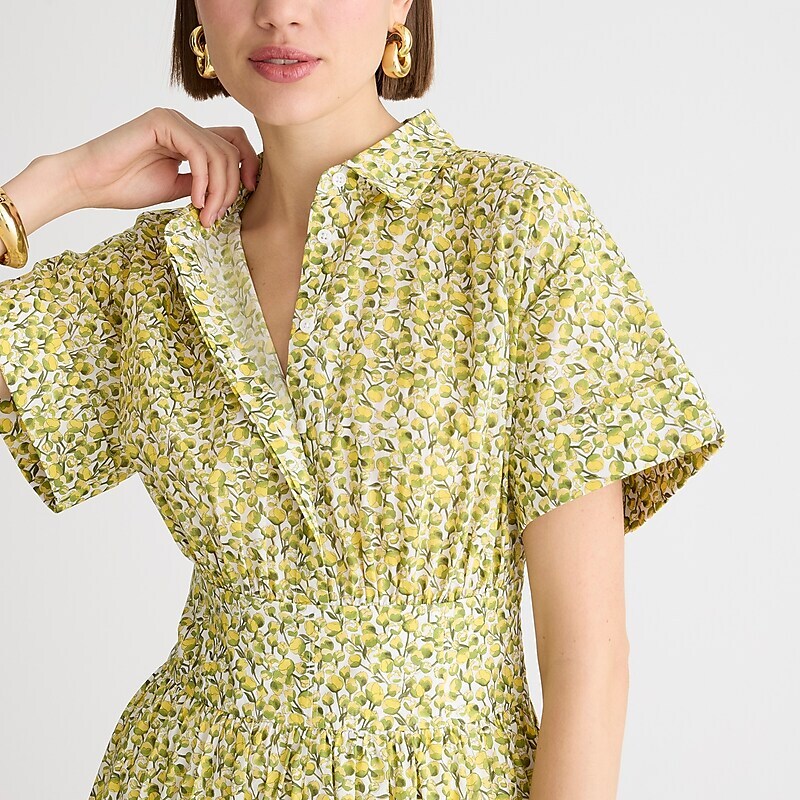 Elizas Yellow J.Crew Fitted-waist shirtdress in Liberty® Eliza's Yellow fabric | J.Crew Factory | DTJVO0514