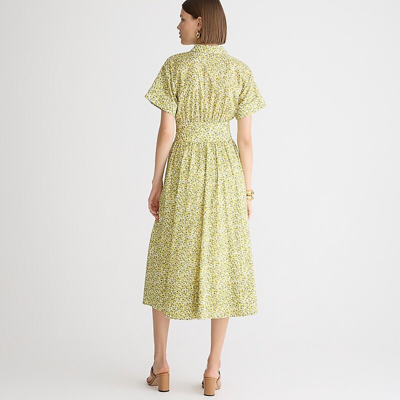 Elizas Yellow J.Crew Fitted-waist shirtdress in Liberty® Eliza's Yellow fabric | J.Crew Factory | DTJVO0514