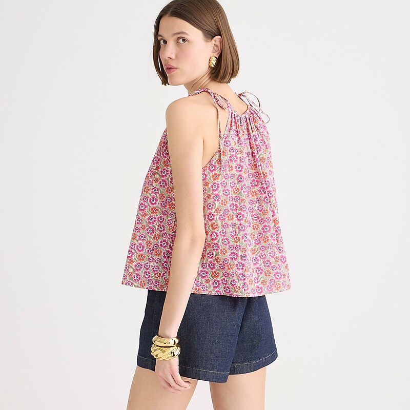 Ellie Ruth Pink J.Crew Tie-shoulder top in Liberty® Ellie fabric | J.Crew Factory | QBJZL9625