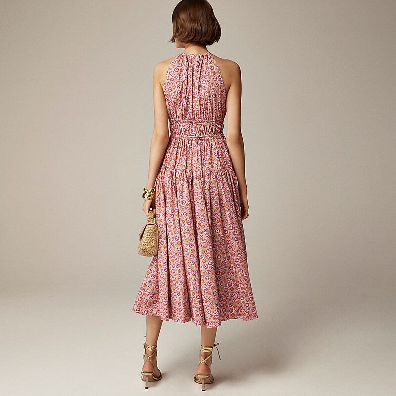 Ellie Ruth Pink J.Crew Tie-waist halter dress in Liberty® Ellie fabric | J.Crew Factory | QIPEW0569