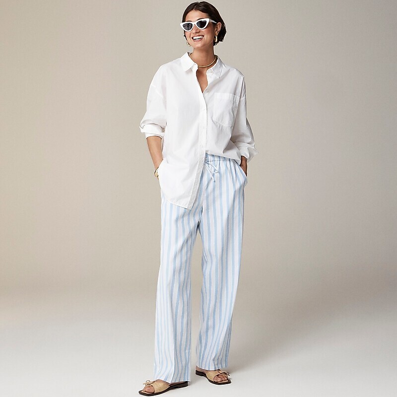 Ellsworth Stripe J.Crew Soleil pant in striped linen blend | J.Crew Factory | DEZJY4167