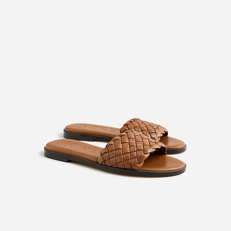 English Saddle J.Crew Georgina woven sandals in metallic leather | J.Crew Factory | QEAGS8570