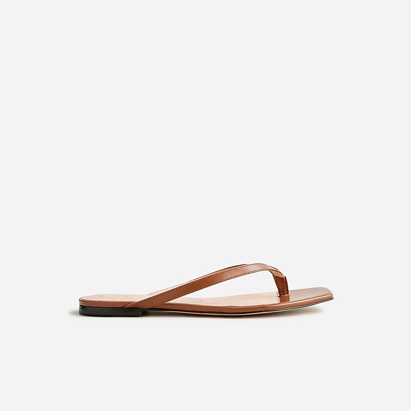 English Saddle J.Crew New Capri thong sandals in snake-embossed leather | J.Crew Factory | UQTEC5418