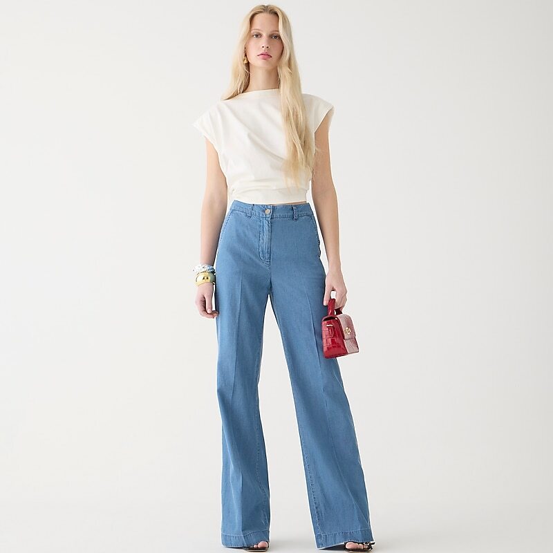 Fairlakes Wash J.Crew Carolina flare chambray pant | J.Crew Factory | ETUNF7495