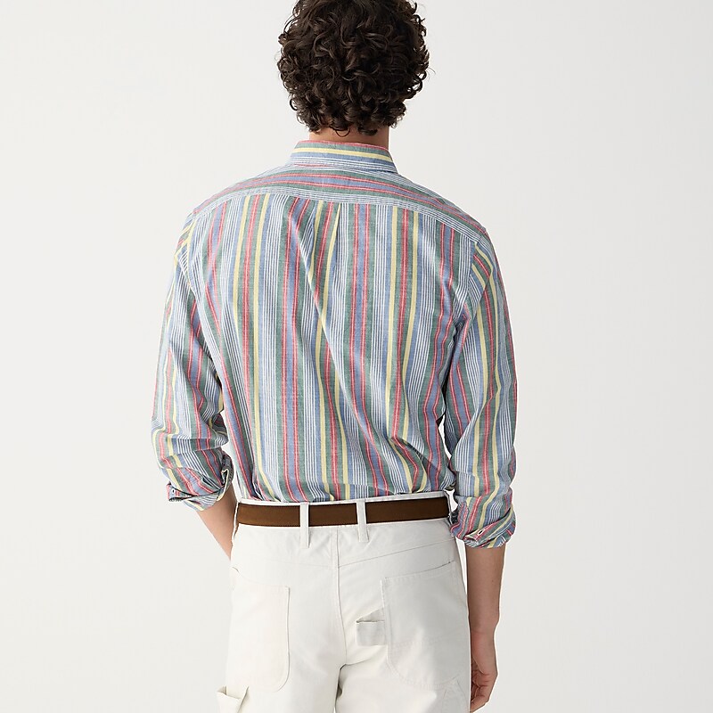 Ferris Awning Stripe Gr J.Crew Organic cotton indigo chambray shirt in stripe | J.Crew Factory | LZKRB7802