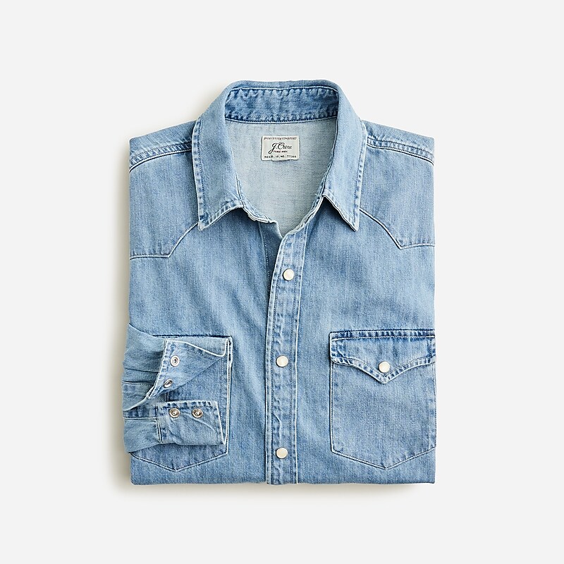 Five Year Denim Wash J.Crew Midweight denim western shirt | J.Crew Factory | BTSNZ3862