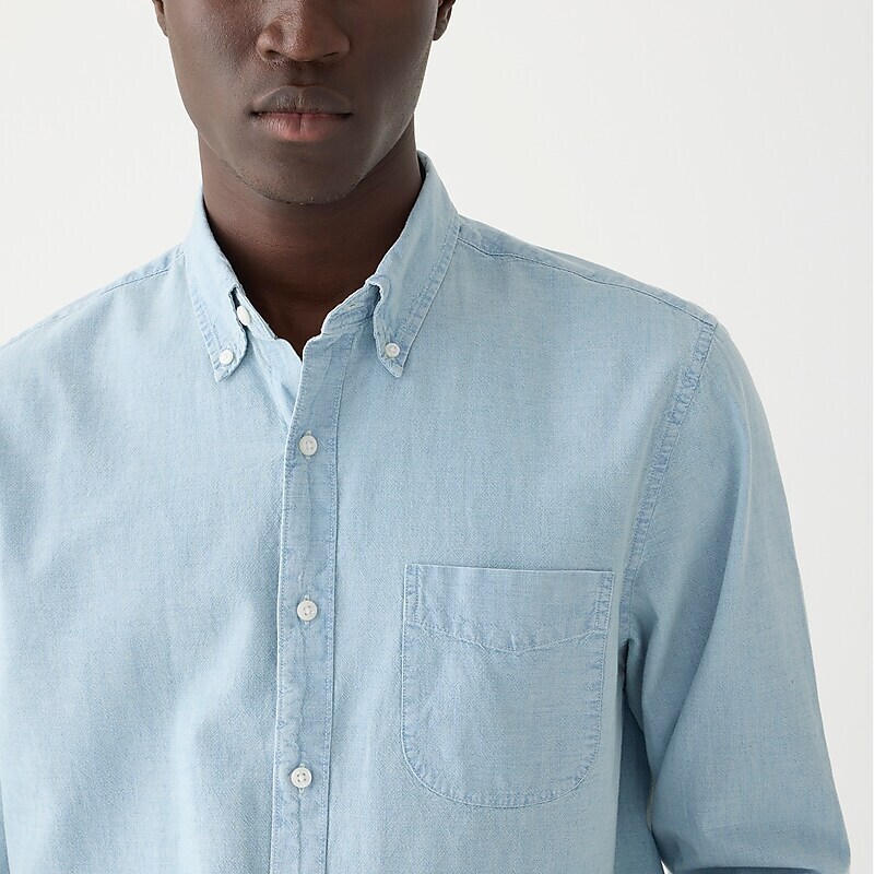 Five Year Wash J.Crew Organic cotton chambray shirt in five-year wash | J.Crew Factory | SOZKU2931