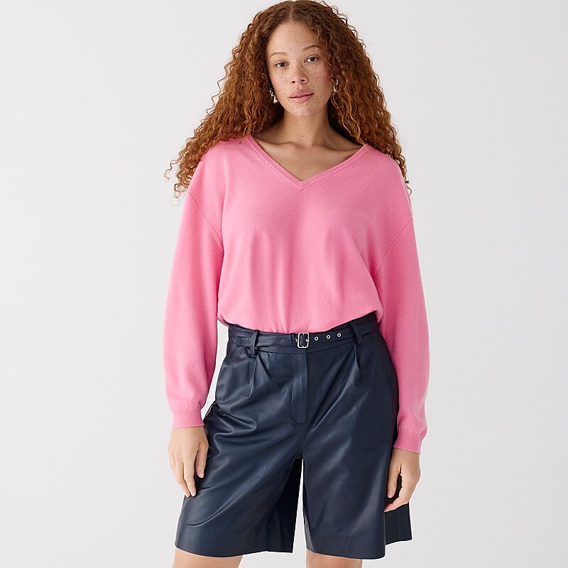 Flamingo J.Crew Cashmere relaxed V-neck sweater | J.Crew Factory | QPDSC9086