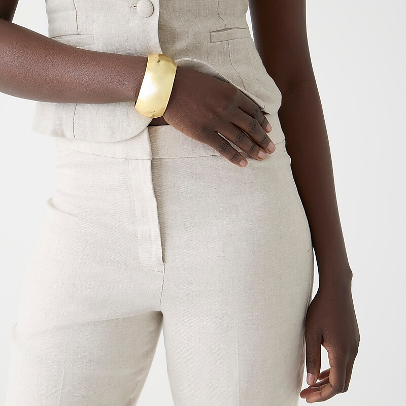 Flax Ivory J.Crew Kate straight-leg pant in stretch linen blend | J.Crew Factory | WDHYA4502