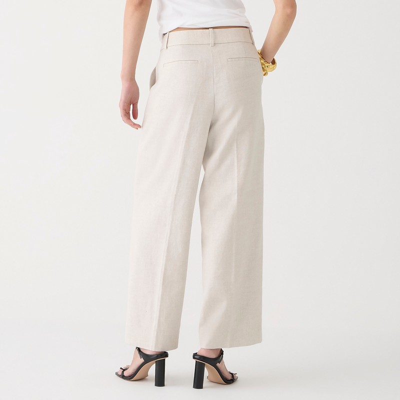 Flax Ivory J.Crew Sydney pant in stretch linen blend | J.Crew Factory | TIKCF4975