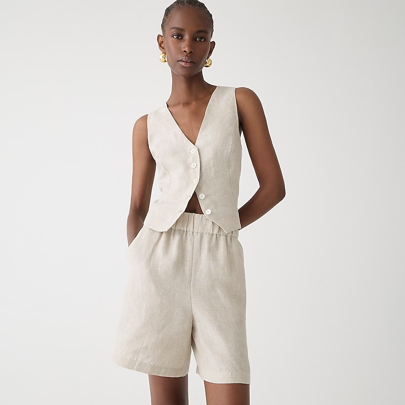 Flax J.Crew Long Tropez short in linen | J.Crew Factory | JSMYP8719