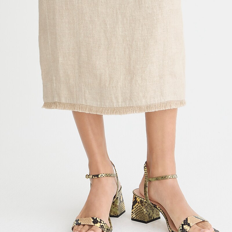 Flax J.Crew Pencil midi skirt in heavyweight linen | J.Crew Factory | FIZCR9715