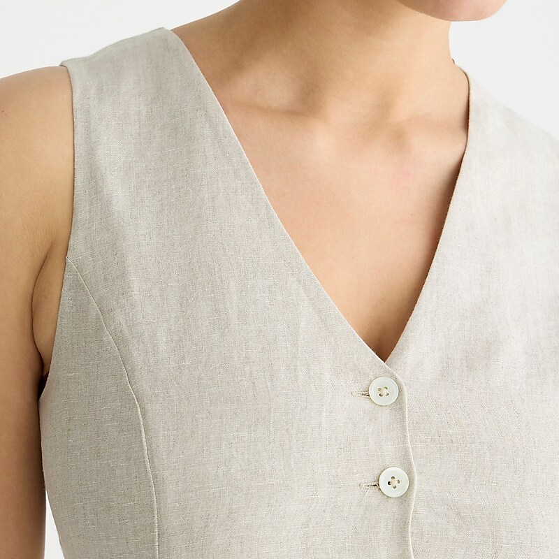 Flax J.Crew Slim-fit linen vest | J.Crew Factory | YUVMH3150