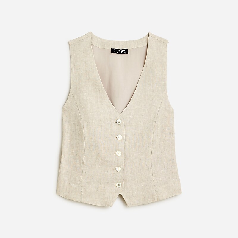 Flax J.Crew Slim-fit linen vest | J.Crew Factory | YUVMH3150