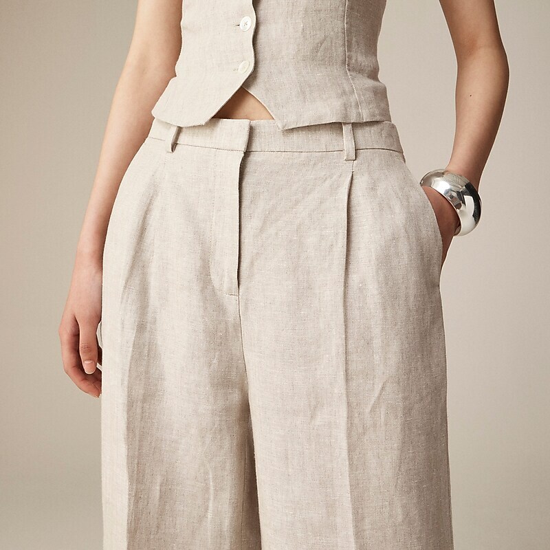 Flax J.Crew Wide-leg essential pant in linen | J.Crew Factory | YBJHV4176