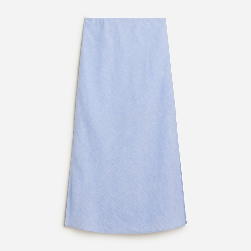 French Blue J.Crew Gwyneth slip skirt in striped linen | J.Crew Factory | ZLJOU0756