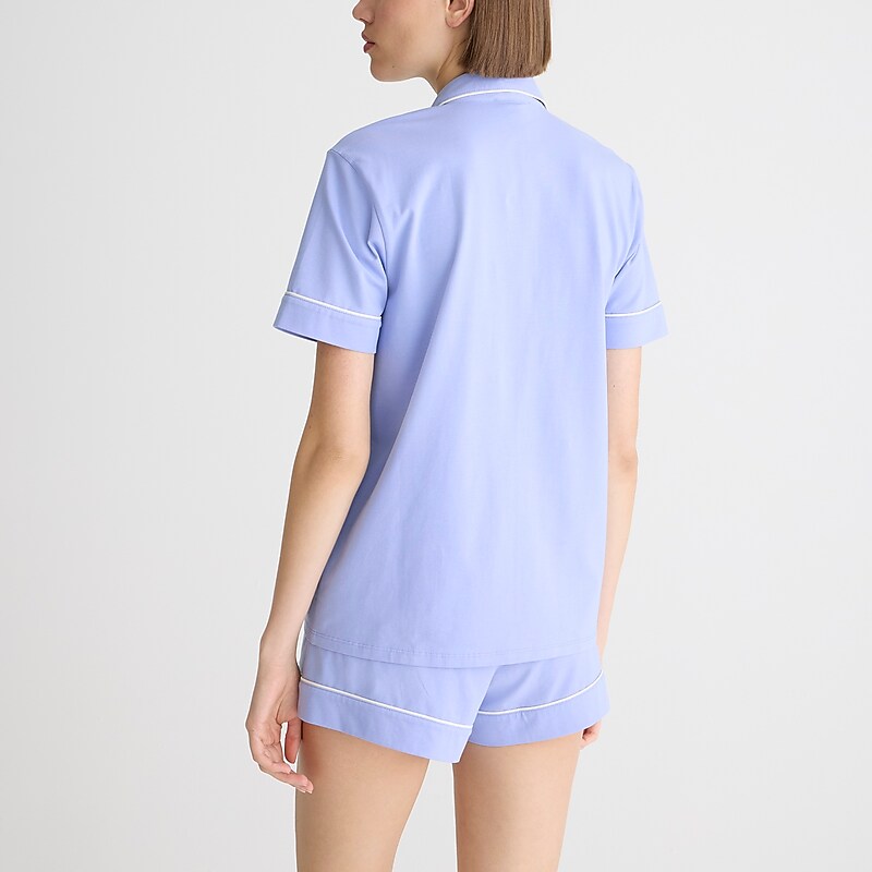 French Blue J.Crew Short-sleeve pajama short set dreamy cotton blend | J.Crew Factory | GTQOF6741