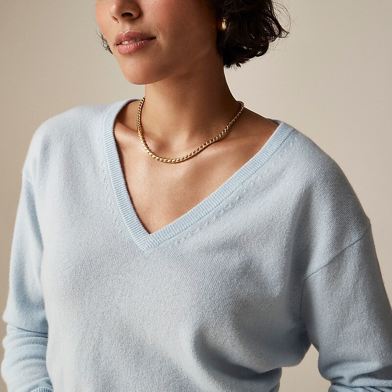 Fresh Air J.Crew Cashmere relaxed cropped V-neck sweater | J.Crew Factory | XDLHT9180