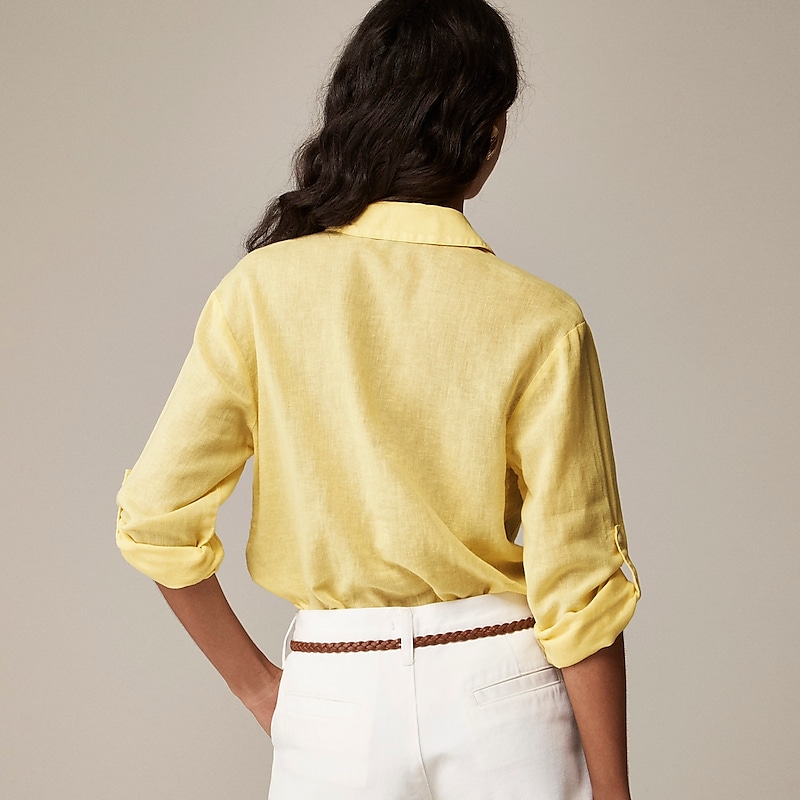 Fresh Lemon J.Crew Camp-collar shirt in featherweight linen blend | J.Crew Factory | ZJPAI0125