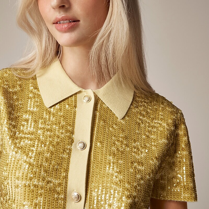 Fresh Lemon J.Crew Collection cropped sequin shirt | J.Crew Factory | CSPWK0947