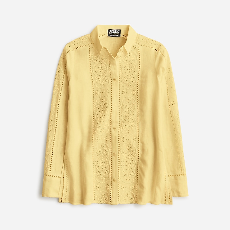 Fresh Lemon J.Crew Garçon classic shirt in eyelet linen | J.Crew Factory | RYBMJ6028