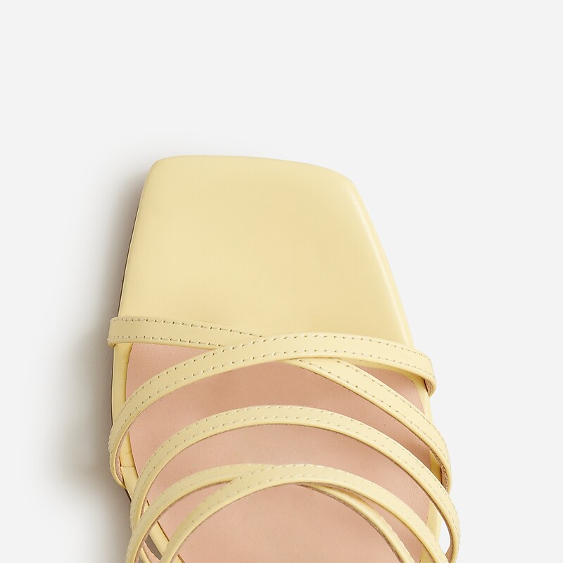 Fresh Lemon J.Crew Layne strappy-sandal heels in metallic leather | J.Crew Factory | MYSQT3829