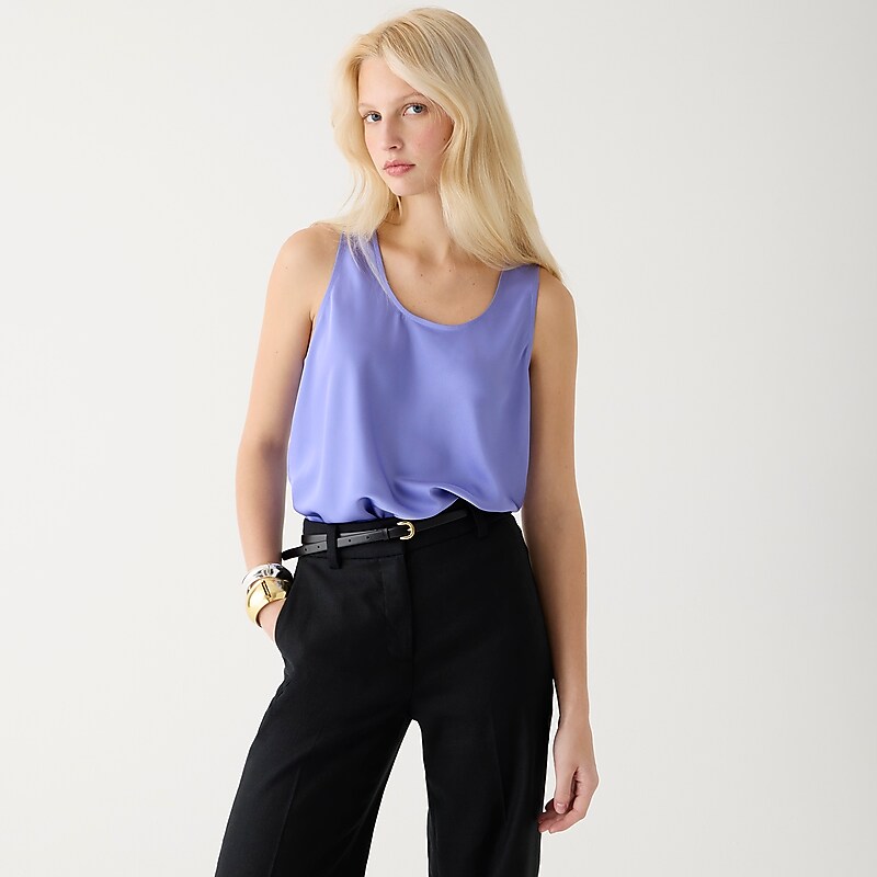 Fresh Orchid J.Crew Sleeveless shell top in everyday crepe | J.Crew Factory | TOYUI5046