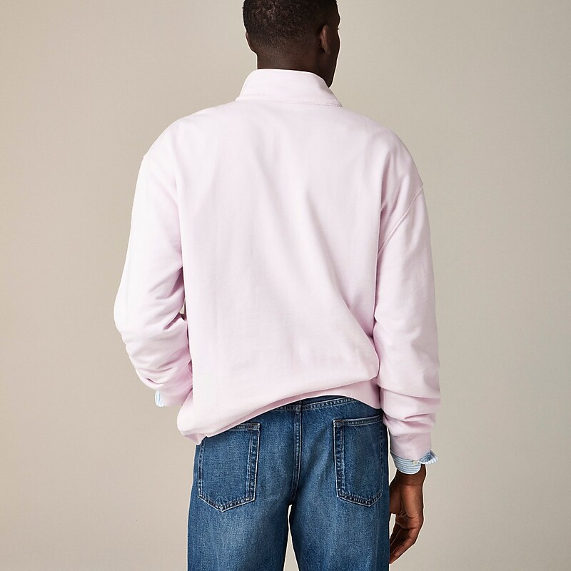 Frosty Lavender J.Crew Relaxed-fit lightweight french terry quarter-zip sweatshirt | J.Crew Factory | MEOYJ0485