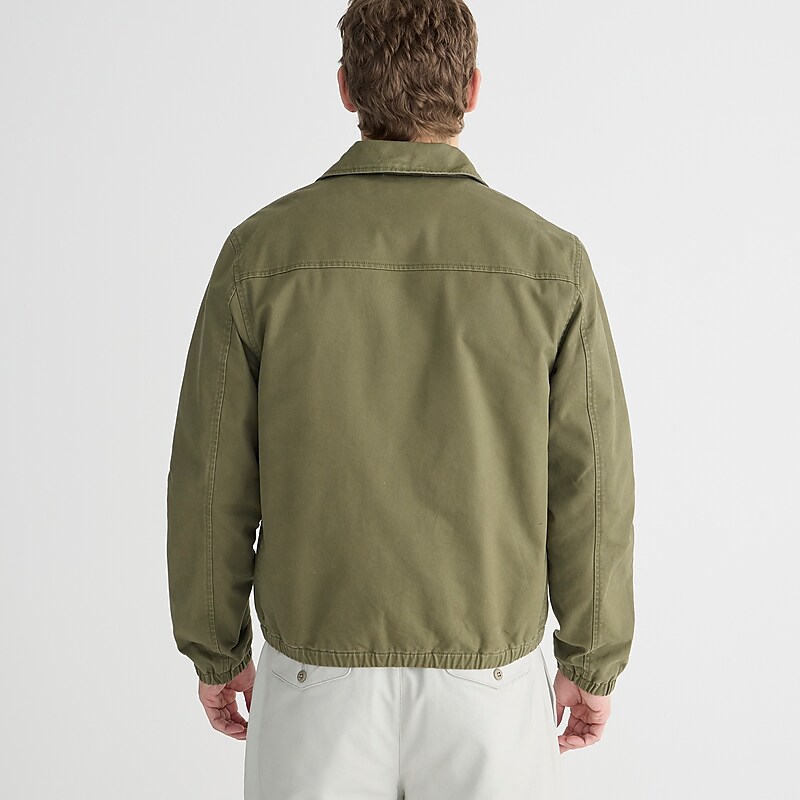 Frosty Olive J.Crew Harrington jacket in cotton twill | J.Crew Factory | FTRCS8791