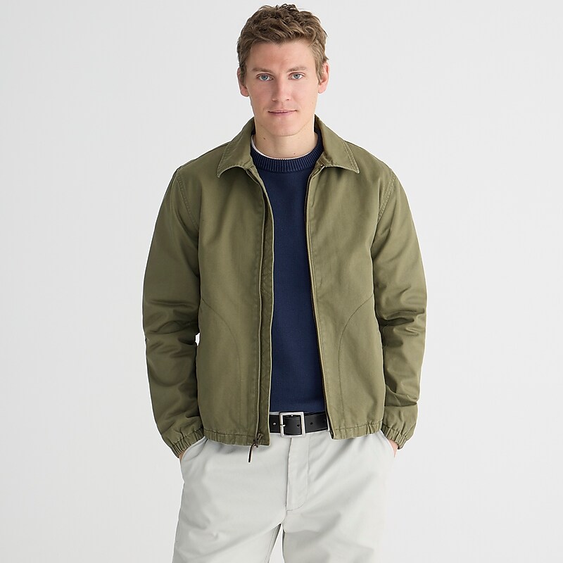 Frosty Olive J.Crew Harrington jacket in cotton twill | J.Crew Factory | FTRCS8791