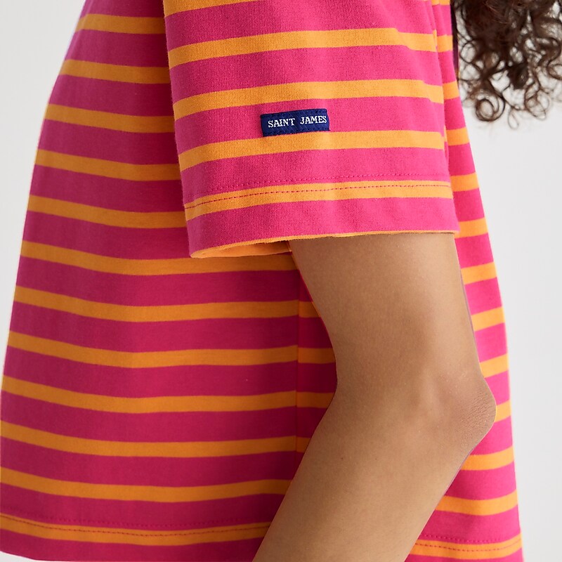 Fuschia Sunset J.Crew Saint James® X J.Crew cropped boatneck T-shirt | J.Crew Factory | SMNBW6471