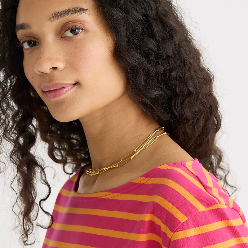 Fuschia Sunset J.Crew Saint James® X J.Crew cropped boatneck T-shirt | J.Crew Factory | SMNBW6471