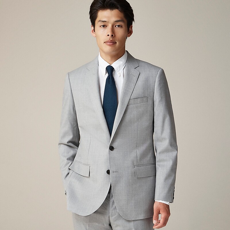 Geyser Grey J.Crew Ludlow Slim-fit suit jacket with double vent in Italian wool | J.Crew Factory | FXWMC6908