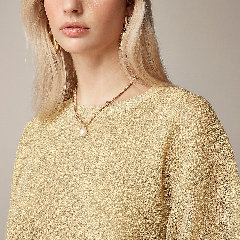 Gold Metallic J.Crew Collection sheer tunic with Lurex® metallic threads | J.Crew Factory | KWJXY9850