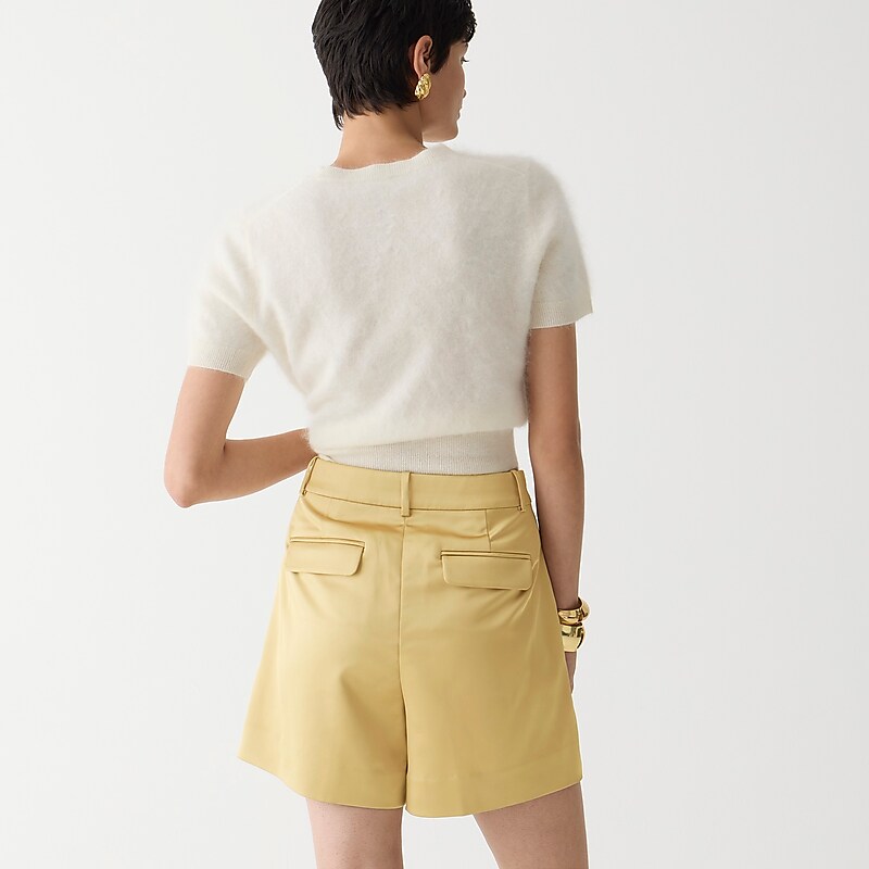 Golden Desert J.Crew Pleated suit short in tailored satin | J.Crew Factory | WHTUA8635