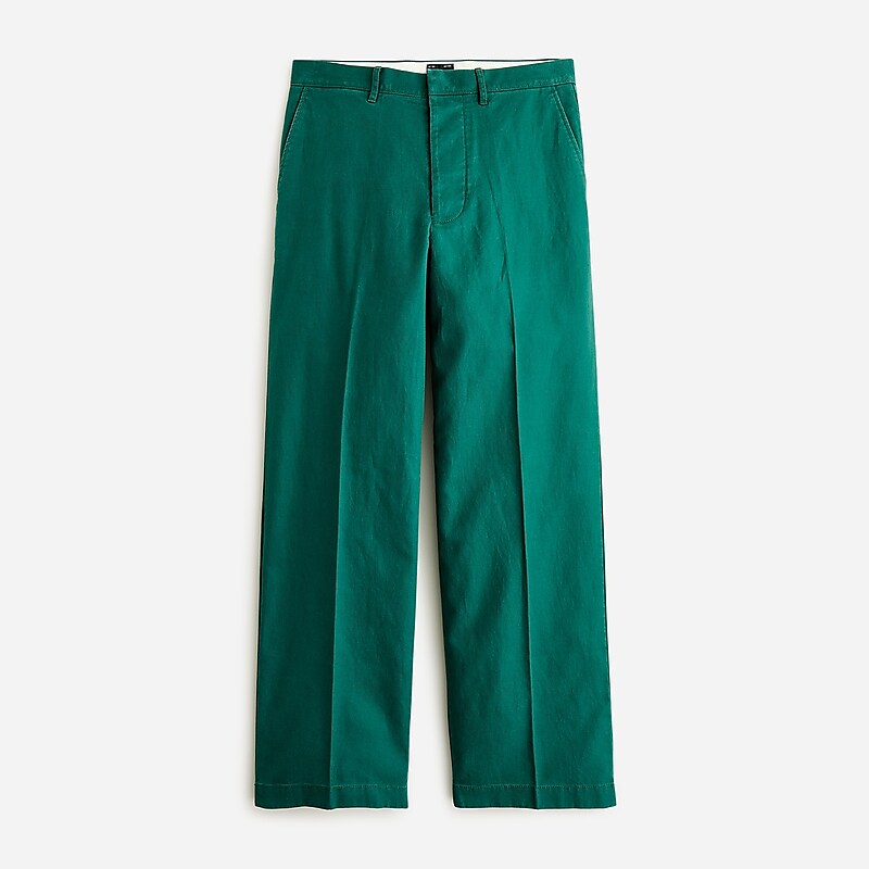 Graffiti Green J.Crew Creased summer trouser in cotton-linen blend | J.Crew Factory | HJLYS0567