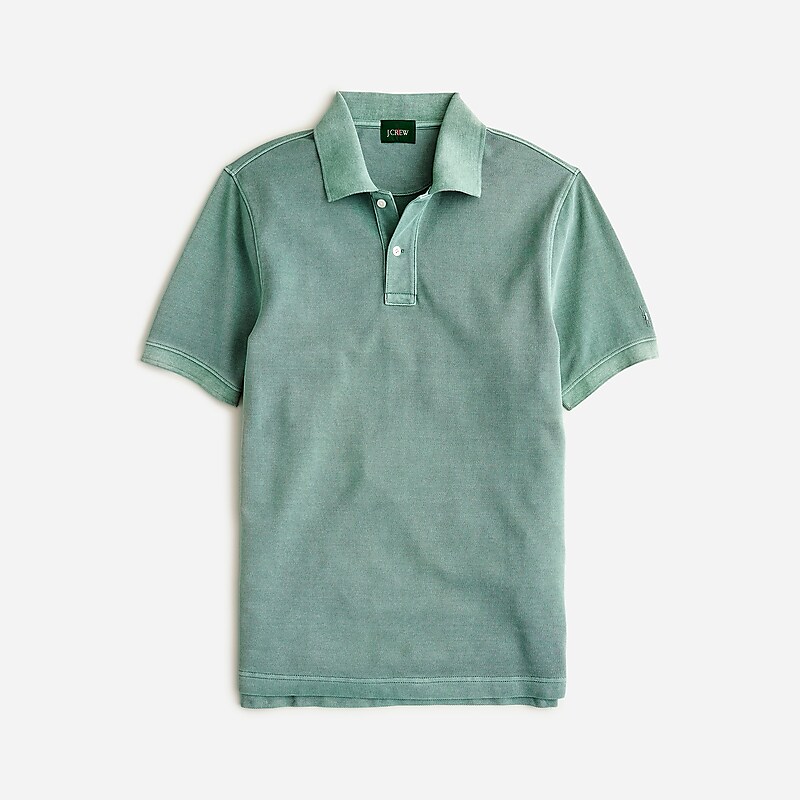 Graffiti Green J.Crew Washed piqué polo shirt | J.Crew Factory | XUPRL0821