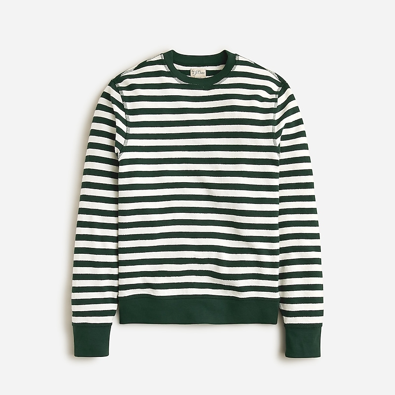 Green Ivory Prep Stripe J.Crew Long-sleeve textured sweater-tee | J.Crew Factory | XDAYN8547