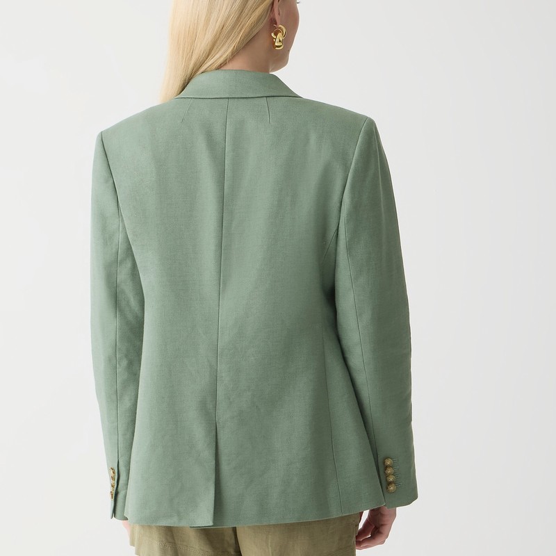 Green J.Crew Helena blazer in stretch linen blend | J.Crew Factory | WUHIR8132