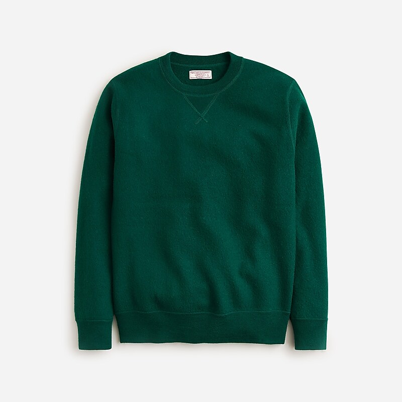 Green J.Crew Wallace & Barnes boiled merino wool crewneck sweatshirt | J.Crew Factory | GNSBT5182