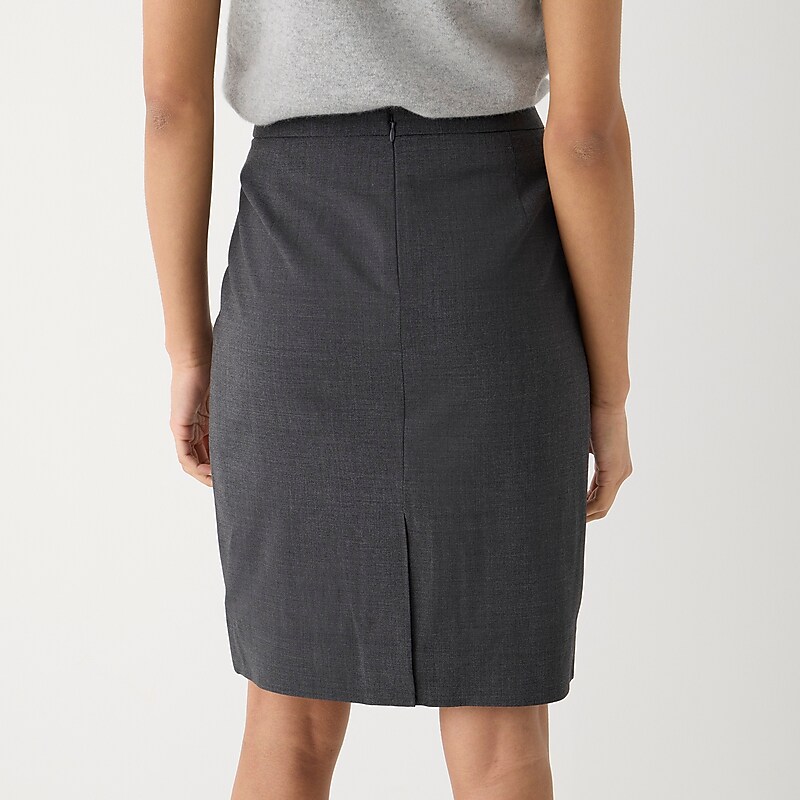 Grey J.Crew No. 2 Pencil® skirt in Italian stretch wool | J.Crew Factory | MBDNR4652