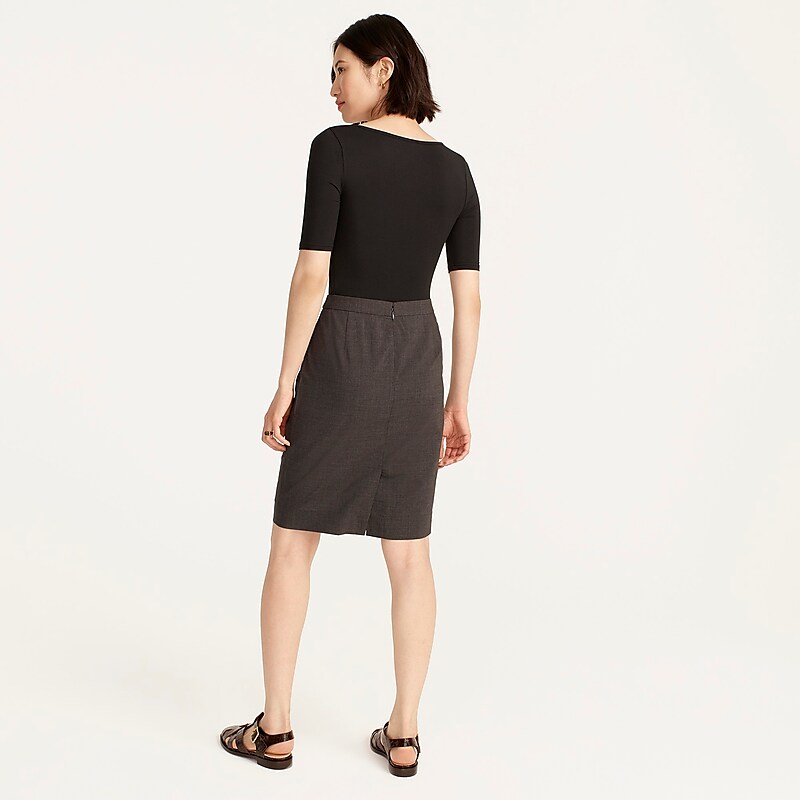 Grey J.Crew No. 2 Pencil® skirt in Italian stretch wool | J.Crew Factory | MBDNR4652