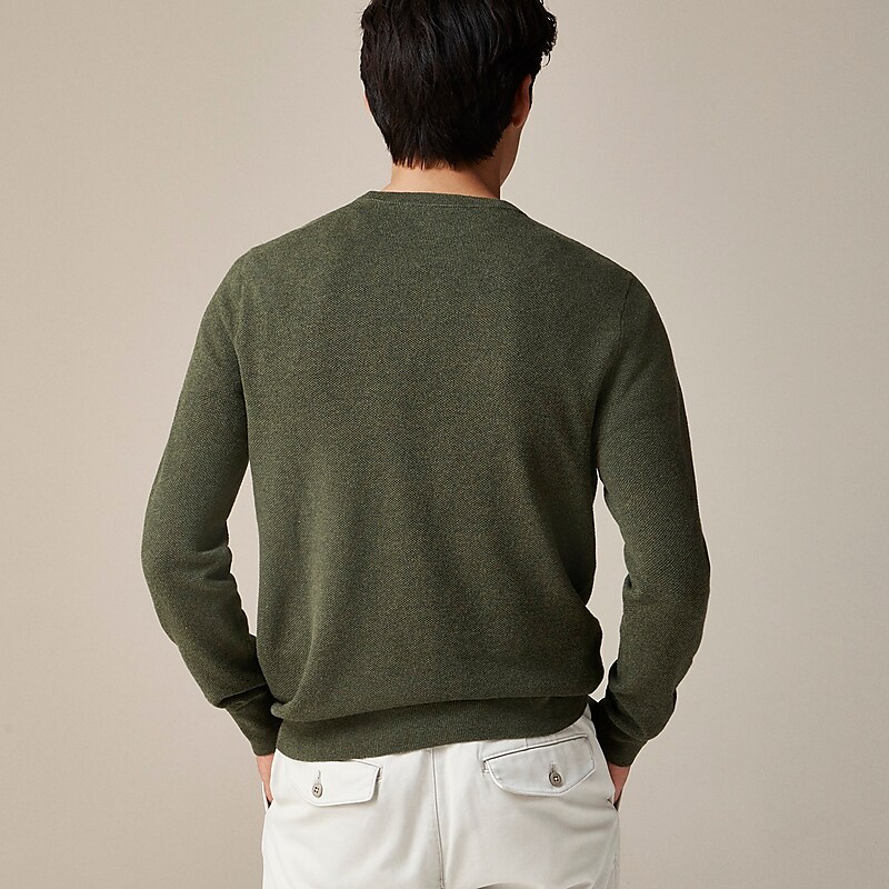 Heather Moss J.Crew Cotton piqué-stitch crewneck sweater | J.Crew Factory | PZQHT9370