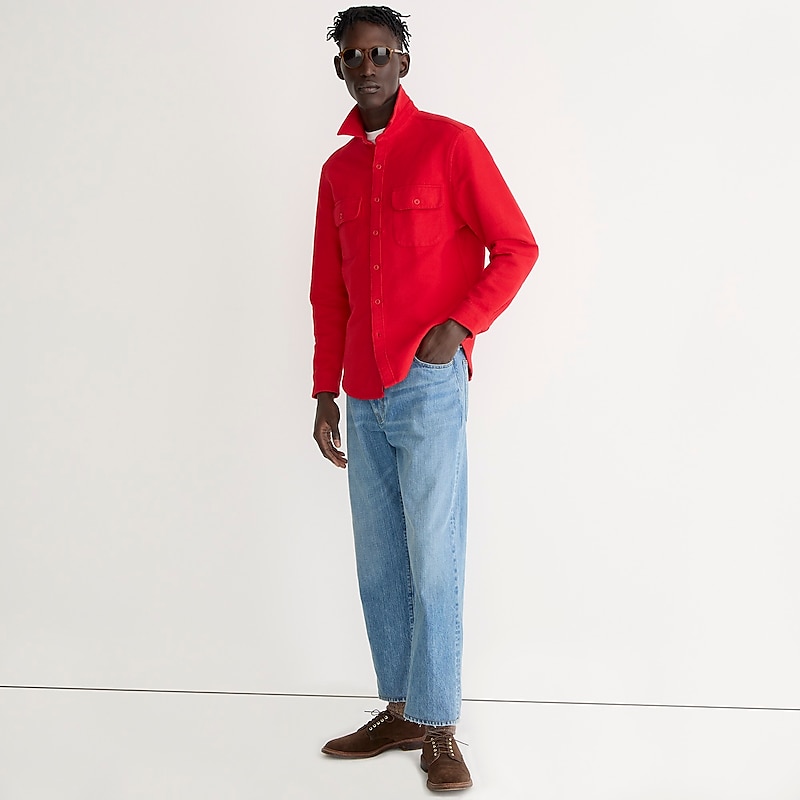 Holiday Red J.Crew Heavyweight chamois workshirt | J.Crew Factory | IQNXG0194