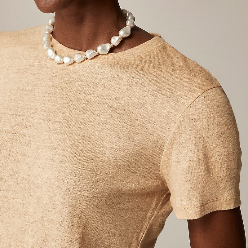 Honeyed Sand J.Crew Relaxed linen T-shirt | J.Crew Factory | LMSDA3620