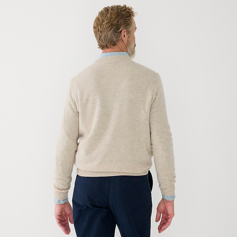 Hthr Birch J.Crew Cashmere jacquard crewneck sweater | J.Crew Factory | XPWBV7519